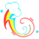Glowing Rainbow Dash CutieMark Stomach Tattoo