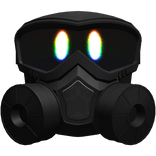 Glowing Rainbow Eyes Cyber Tech Gas Mask