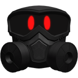 Glowing Red Cyber Tech Gas Mask