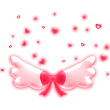 [GLOWING] Red Heart Angel Wings Cute Aura