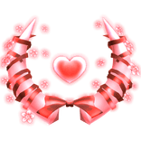 [GLOWING] Red Heart Horns with Flowers Cute Aura