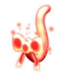 [GLOWING] Red Starry Cat Tail w/ Ribbon