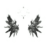 [GLOWING] White Black Fallen Angel Wings w/ Halo