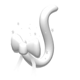 [GLOWING] White Shiny Cat Tail w/ Ribbon