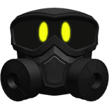 Glowing Yellow Cyber Tech Gas Mask