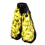 Glowing Yellow Skull Flame Emissive Baggy Pants