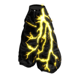 GLOWING Yellow Thunder Emissive Black Baggy Jeans
