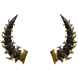 Gold and Black Spiked Demon Horns