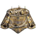 Gold & Black Victorian Tea Table Top Skirt