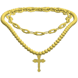 ♰ gold beaded cross chain necklace (3.0) ♰