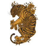 Gold Black Tropical Tiger McBling Harajuku Animal