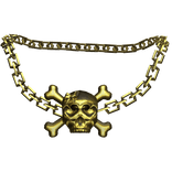 Gold Coquette Skull Cute Heart Chain