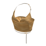 Gold Cowl Neck Mirror Party Crop Top