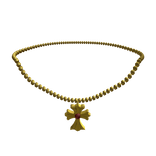 Gold Cross Chain With Red Diamond