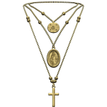 Gold Cross Necklace Layered 3.0