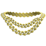 gold double layered chain necklace