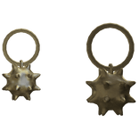 Gold Grunge Spike Ball Earrings 