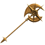 Gold Huge Spiked Battle Axe