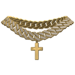 Gold Iced Out Cuban Cross Chain [Boy]
