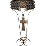 Gold Leopard Y2K Cyber 2000s sceneCross Necklace