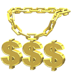 gold money bling necklace chain