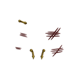 Gold Piercings w/ Face Scratches