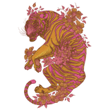 Gold Pink Tropical Tiger McBling Harajuku Animal