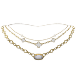 Gold Preppy Layered Clover Pendant Necklace 3.0 