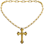 ♡ gold realistic cross chained necklace
