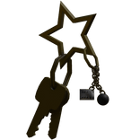 Gold Star Grunge Keychain