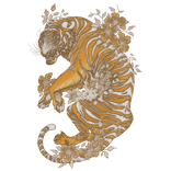 Gold White Tropical Tiger McBling Harajuku Animal