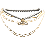 gold y2k planet and star with pearl necklace 3.0