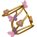 Golden Armband with Pink Butterflies and Hearts ♡
