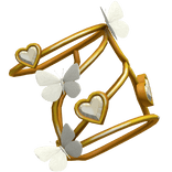 Golden Armband with White Butterflies and Hearts ♡