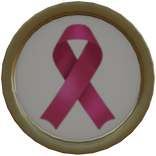 Golden Cancer Pin (white)