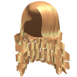 golden deep side part flowy curls