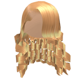 golden deep side part flowy curls