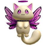 Golden Flying Cat and Purple Wings