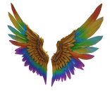 ✨ Golden Rainbow Angel Wings | 3D Back Accessory ✨