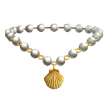 Golden Seashell Pearl Necklace 🐚