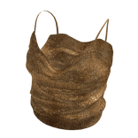 Golden Sequin Crop Top