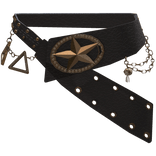 Golden Star Y2K 2000s Leather Belt