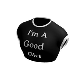 💯Good Girl Black Crop Top💯
