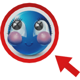 Goofy Blush Emoji Arrow