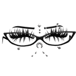 ♡ goth baddie lashes w glasses + piercings