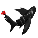 Goth Black Chained Shark Tail with Red Bowtie