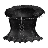 Goth Black Dress Whith Fur Hoodie & Print