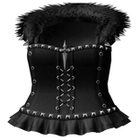 goth black emo studded dress w fur hood