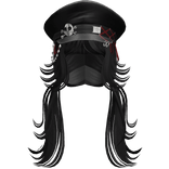 Goth Captain Hat w/ Pigtails - Black