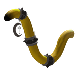 Goth Chained Cat Tail w/ Cross (Gold)